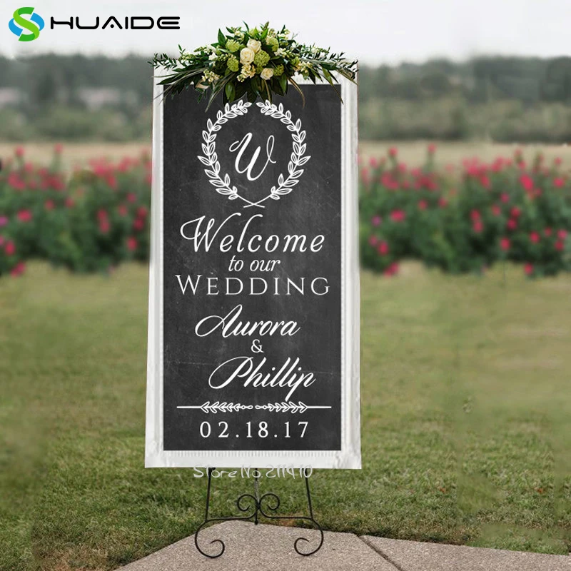 Индивидуальное название невесты и жениха свадебные наклейки добро пожаловать на