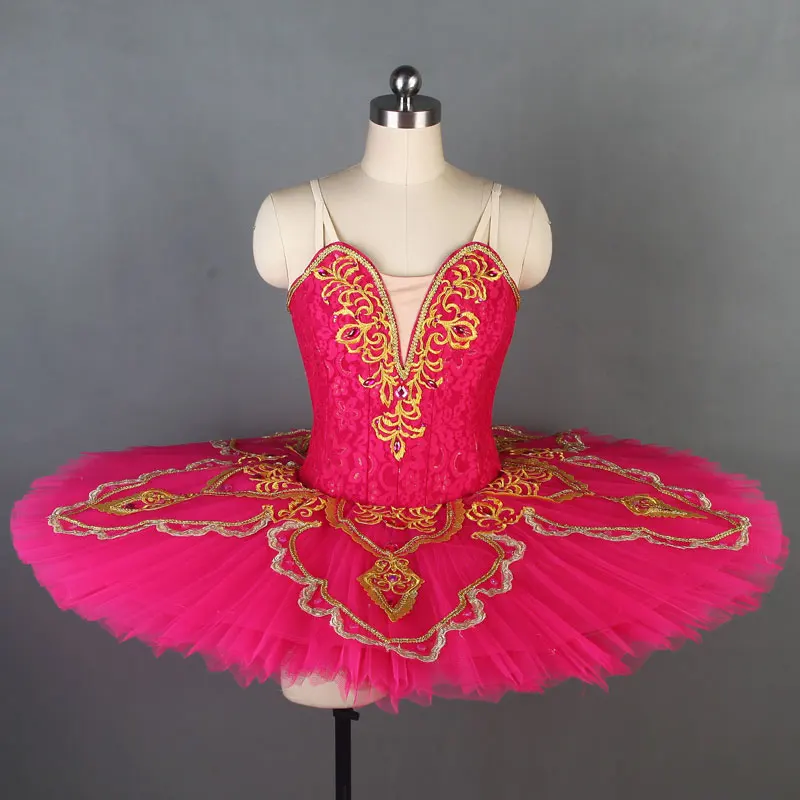

Adult Professional Ballet Tutu Rose Red Classical Ballet tutus Women Nutcracker Ballet Stage Costume Performance Pancake Tutu