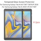 2 шт. 0,3 мм 9H Защитная пленка для экрана закаленное стекло для Samsung Galaxy Tab A 2018 8,0 T387 T387P T387V Tab A 2019 LTE защитная пленка