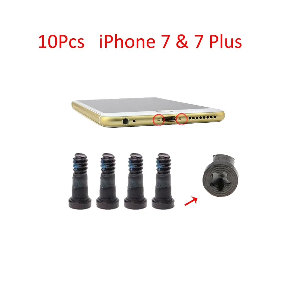 10 шт. нижние винты Pentalobe сменный Винт Набор для Apple iPhone 7 7Plus черный|Винты| |