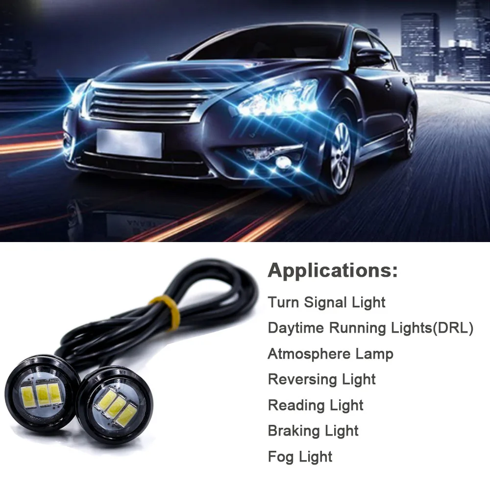 2 шт. автомобильный DRL Eagle Eye Светодиодный дневной ходовой светильник 23 мм мотоциклетный винтовой светильник источник водонепроницаемый автомобильный Стайлинг