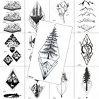 Временные татуировки с изображением сосны, мужской боди-арт