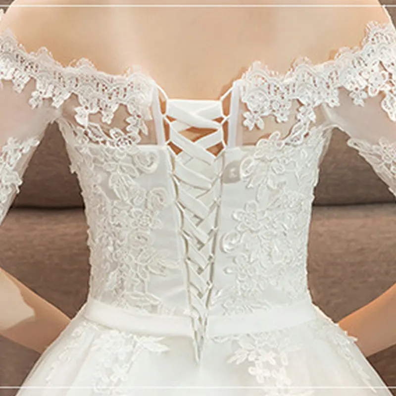 Ламия 2021 Винтаж свадебное платье Vestido De Noiva половина с кружевными рукавами Для