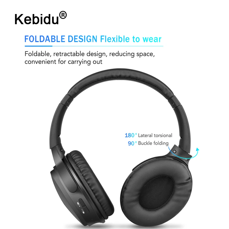 Bluetooth стереонаушники kebidu беспроводные наушники 5 0 гарнитура с микрофоном для