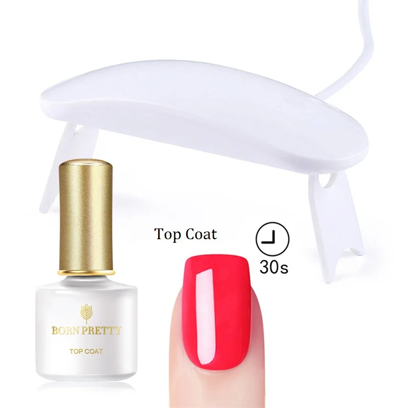 top coat and lamp Сушилка для ногтей BORN PRETTY, СВЕТОДИОДНЫЙ УФ-светильник, 6 Вт, мини, розовый, белый, USB, лампа для маникюра, сушка, все Гель-лак для ногтей, инструменты для дизайна ногтей - Цвет: top coat and lamp