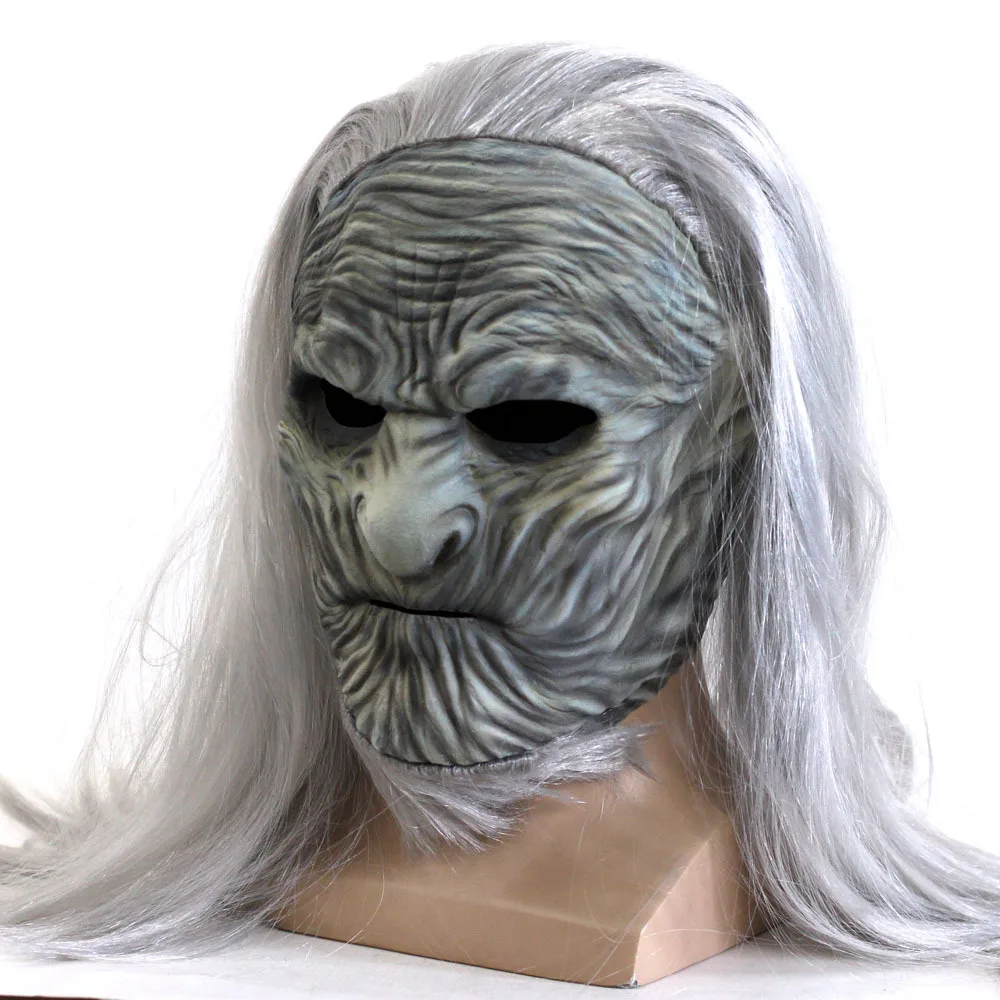 Маска Белые ходунки для косплея Night King Zombie Latex маски вечеринка Хэллоуин реквизит