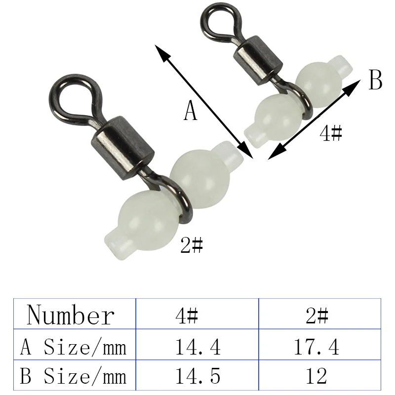 Simpleyi 10Pcs Luminous Fishing Swivels Rolling Sea Accessories Tackle Connector 3-way Hook | Спорт и развлечения