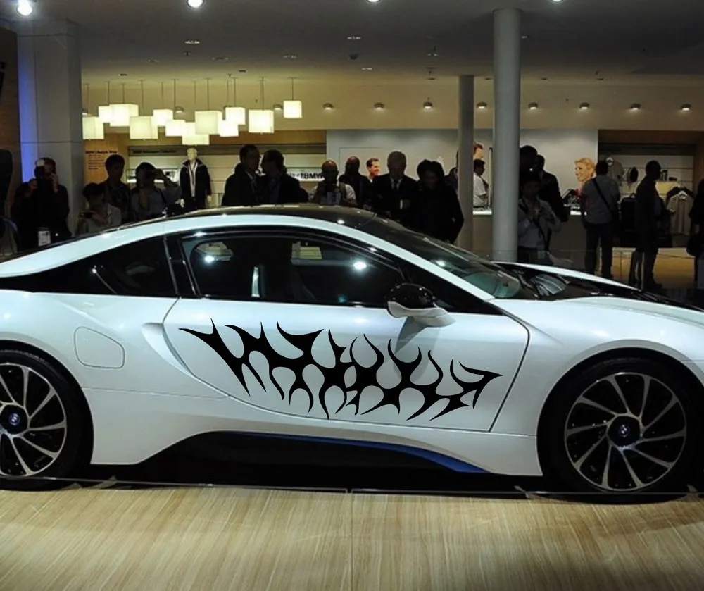 Автомобильные наклейки Racing Blaze Hot Fire Flames 59 ''для R8 I8 виниловая дверная наклейка