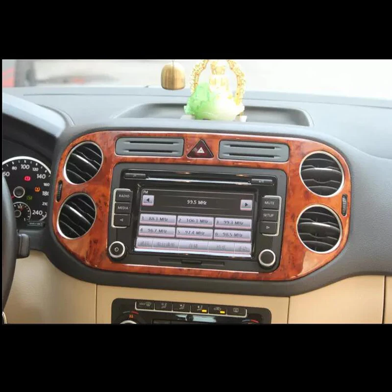 Для Volkswagen Tiguan 2010 2017 1 шт. дерево АБС ХРОМ украшение для приборной панели