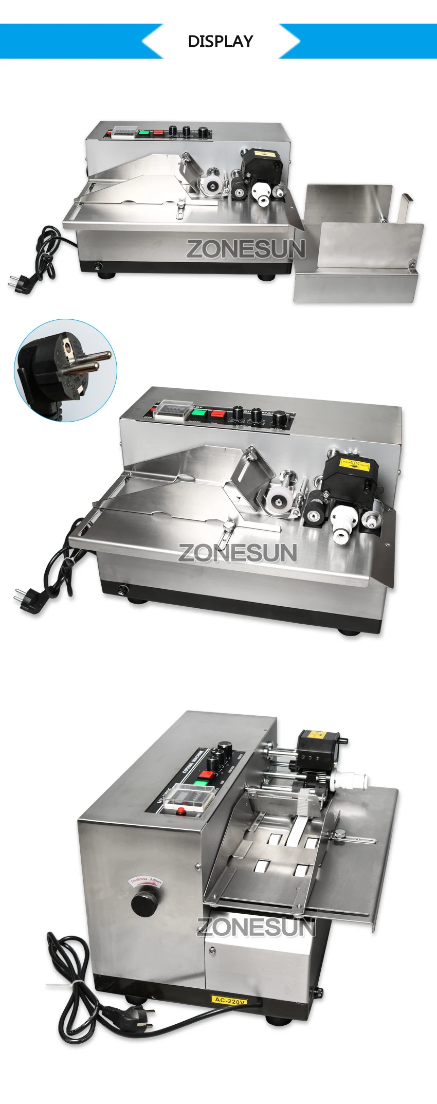 ZONESUN MY-380 машина для кодирования чернил, карточный принтер, печатная машина для производства даты, принтер с твердым кодом чернил(тип покраски) 220 В