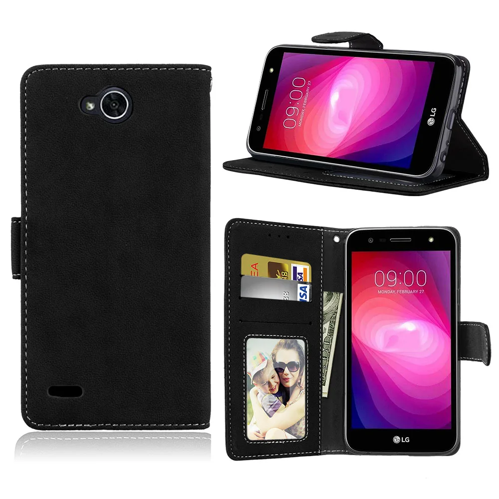 Чехол кошелек для LG X Power 2 / K10 X500 M320G Матовый кожаный чехол телефона магнитный держатель 3 карт подставка K 10