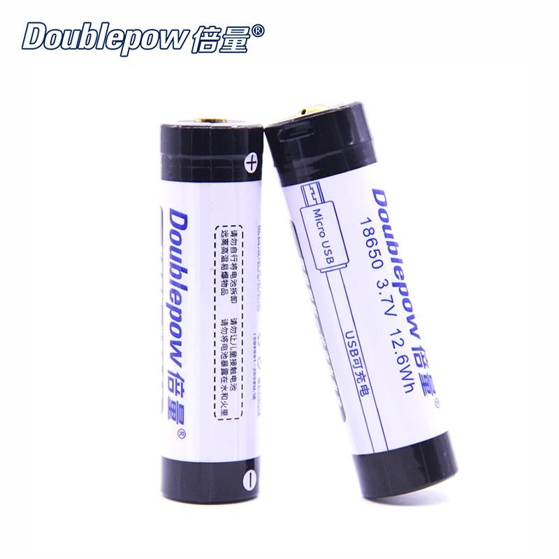 2 шт./лот Doublepow DP-USB18650-3400mAh 3 7 В литий-ионная аккумуляторная батарея в реальной