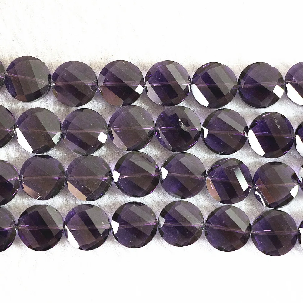 Фиолетовые фиолетовые Хрустальные стеклянные бусины 14 мм круглые пуговицы для