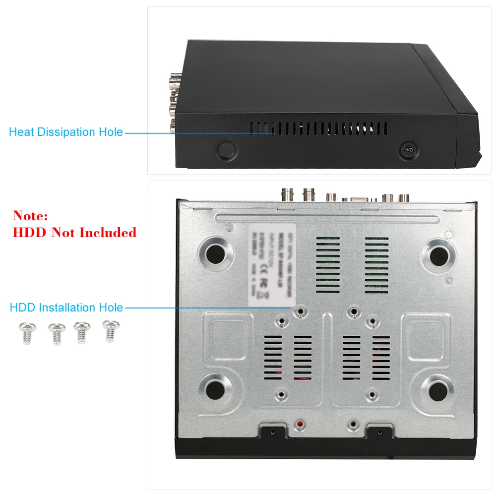 Цифровой видеорегистратор KKmoon 4-канальный AHD H.264 HDMI1080P P2P Onvif для системы