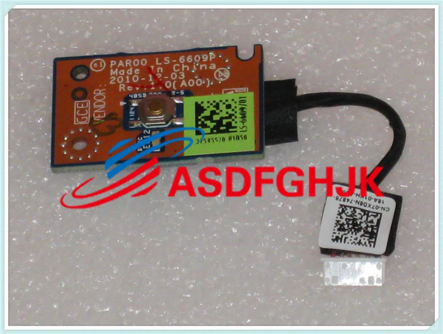 

08248K Original FOR Dell FOR Alienware M17xR3 R4 Laptop Power Button Board LS-6609P 7XD6N 07XD6N fully tested