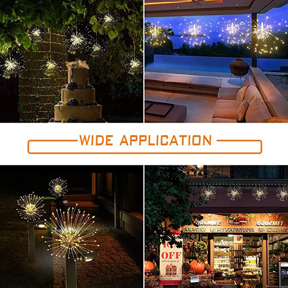 120\150\160\180LED DIY LED Fairy String Light Battery Operated Starburst Holiday With Remote Control Decoration for Garden | Лампы и