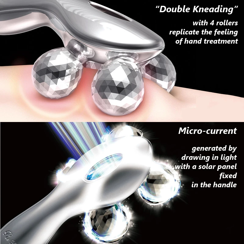 Refa CARAT роликовый массажер 4 mircocurence Платиновые ролики двойной прокатки разминающий массаж подтяните кожу тела похудение водонепроницаемый