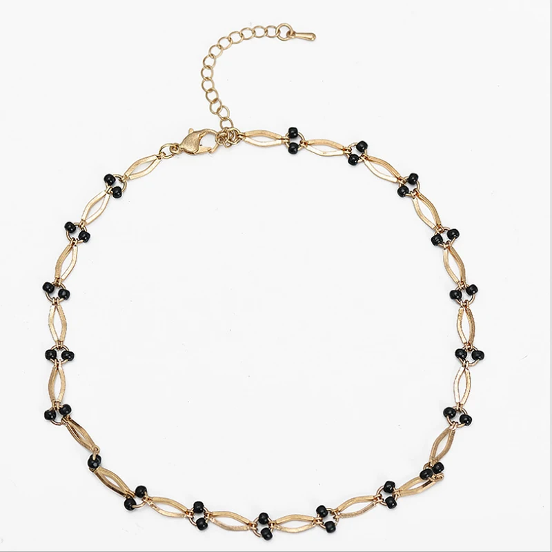 Amaiyllis Exquisite Layer Chains Choker Necklace For Women Ethnic 3 Pieces/Set Alloy Stone Beads Statement Chain Clavicle Collar | Украшения