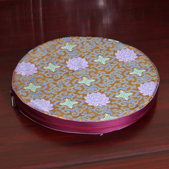 Luxury Floral Thick Seat Cushion Round Sofa Mat High End Chinese Mulberry Silk Chair Cushions Home Decor Seat Pad - Цвет: Сливовый