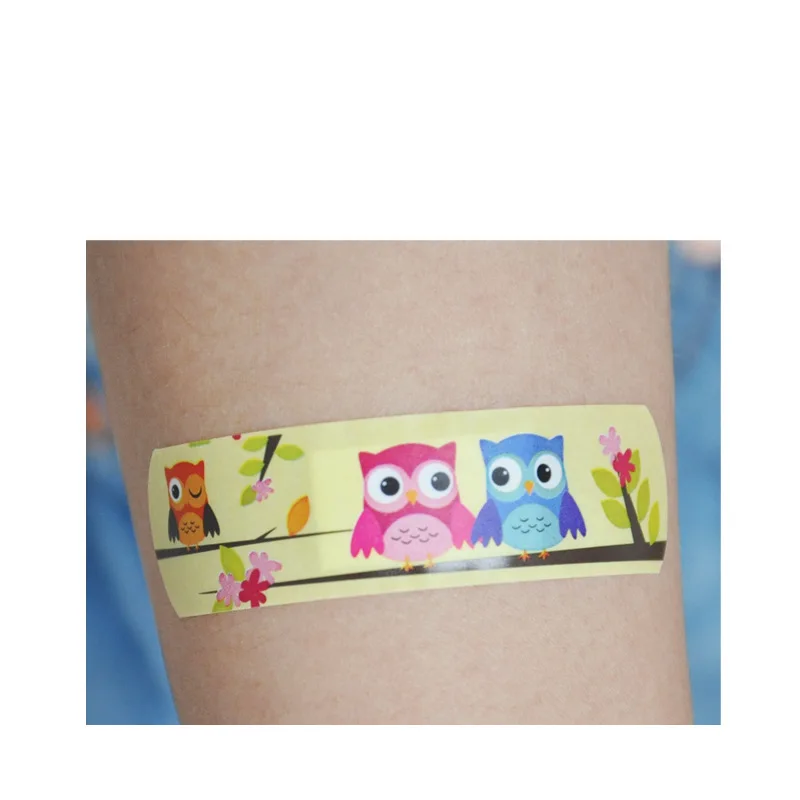 

60Pcs Assorted Waterproof Breathable Owl Cartoon Adhesive Wound Bandage Hemostasis First aid Band Mixed Type for Kids