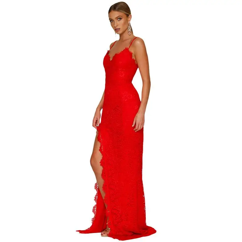 Женское длинное вечернее платье ADEWEL элегантное винтажное кружевное на тонких