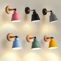 wooden led wall light bedside wall lamp wall sconce modern wall light for bedroom colors steering head e27