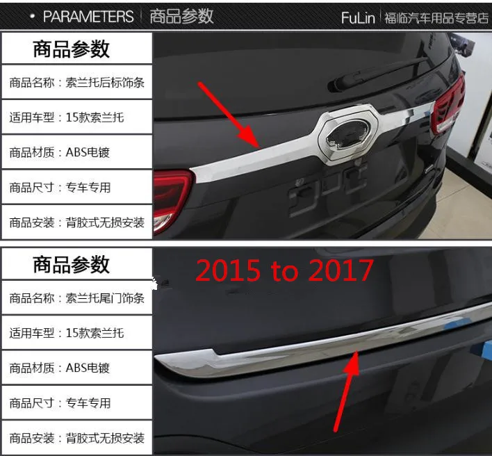 ABS Хромированная Задняя Крышка багажника Накладка для KIA Sorento 2013 до для KIA Sorento2015 до