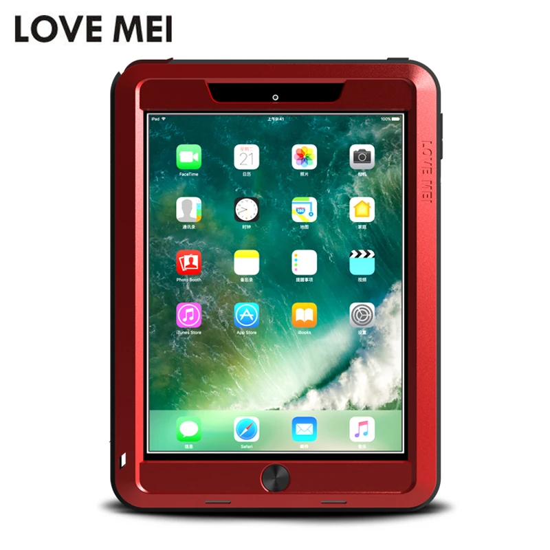 

Love Mei Metal Armor Case for IPad 9.7 Inch 2017 Aluminum Metal+ Silicon Powerful Shockproof Case for Ipad 9.7" 2018 Funda Case