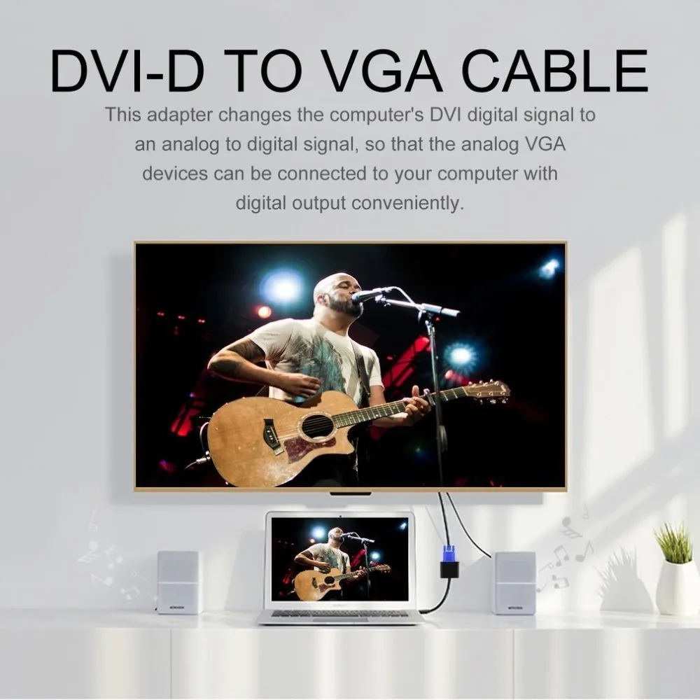Full HD 1080P DVI-D-VGA активный адаптер конвертер кабель 24 + 1 Pin папа-15 Женский монитор для