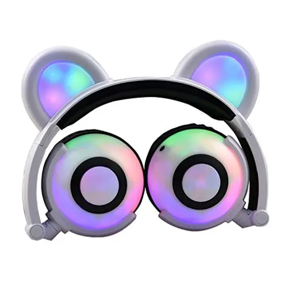Медведь наушники мигает светящиеся Косплэй Cat Fancy складные Over-Ear игровой