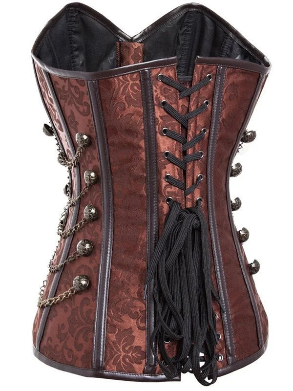 Женский спиральный стальной Готический Бюстье с пластинками в стиле стимпанк