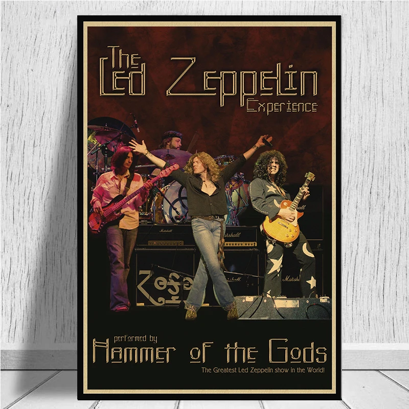Led Zeppelin рок-музыка крафт-бумага постер для бара/Кафе Ретро плакат декоративной живописи