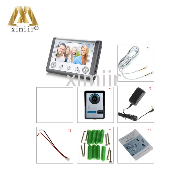 

7" color video door phone door bell video intercom doorphone IR night vision camera for door access control system 802FA11