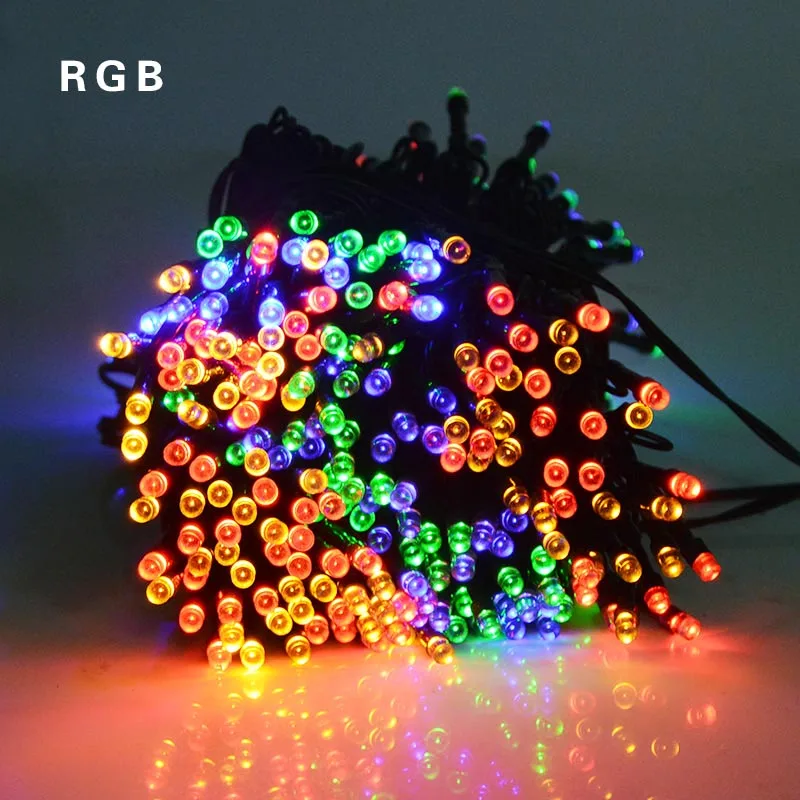 Светодиодный светильник на солнечной батарее, водонепроницаемый, RGB, сказочный светильник на солнечной батарее, Ночной Датчик, для сада, патио, газона, двора, Рождественское украшение, лампа - Испускаемый цвет: Multi Color