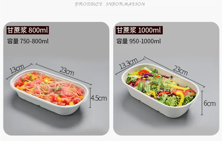 500x Disposable Box Compostable Bagasse Biodegrade Food Grade Eco-friendly Take-out Carry-out Take-away Lunch Box Bowl Lids