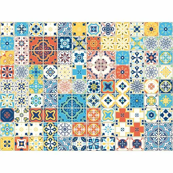 Allenjoy photographic background Multicolor tiles flower pattern Mediterranean style Vintage new backdrop photocall photo | Электроника