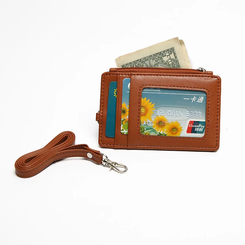Artmi леди шнур для ID RFID Держатели тонкая кредитница кожаная сумка девочек с шейным
