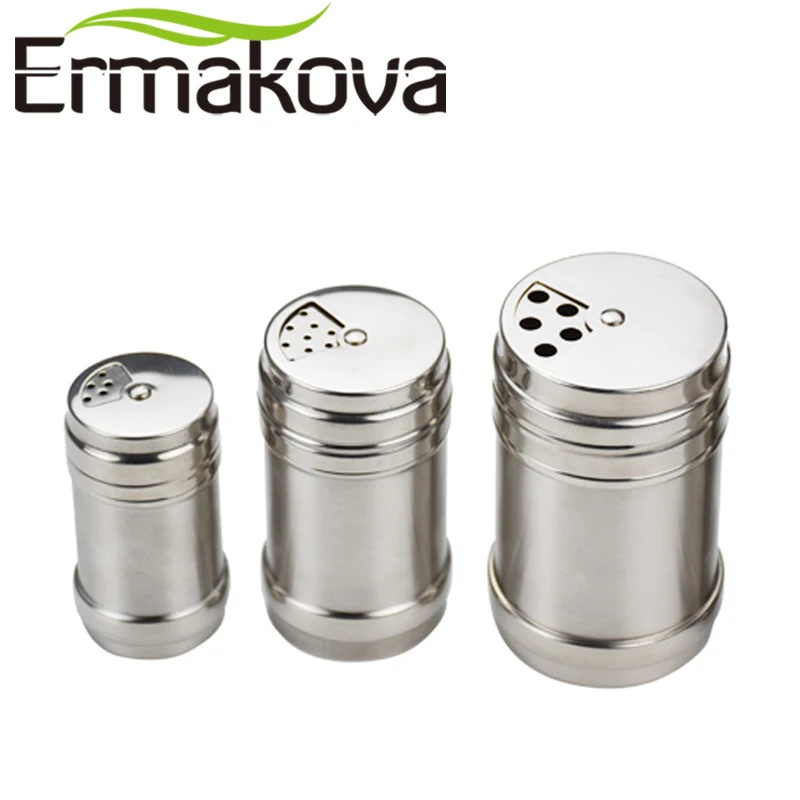 ERMAKOVA 3 шт./компл. шейкеры из нержавеющей стали для соли и перца емкость специй
