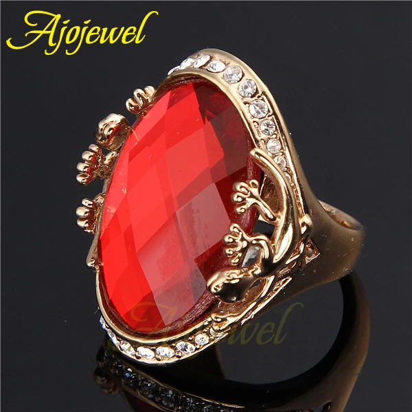 Ajojewel роскошное кольцо с одним большим кристаллом животное геккон кольца для