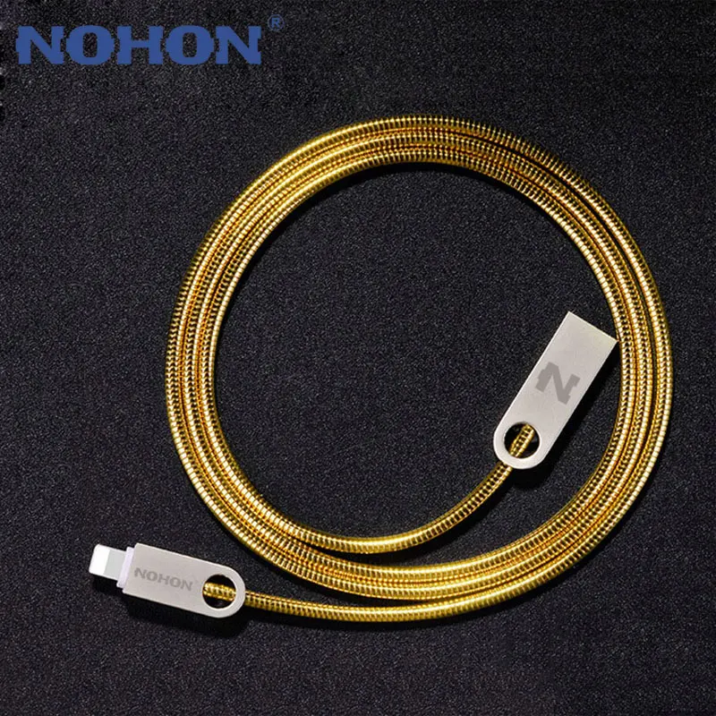 Оригинальный металлический 8 контактный USB кабель NOHON для iPhone 11 Pro X Xs Xr 7 6S 6 Plus 5 5S iPad