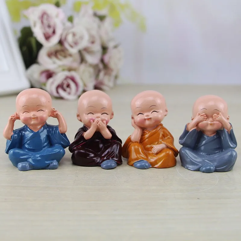 KongFu Монах Будда Смола ремесло приборной панели украшения для дома и офиса
