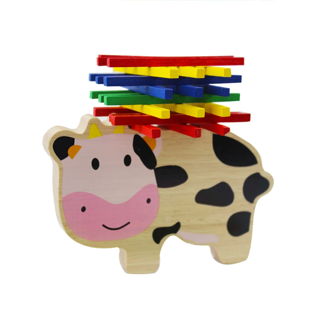 Обучающие деревянные игрушки Chanycore блоки Дженга mmm Balance из коровьей домино