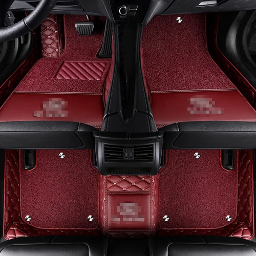 Автомобильные коврики с логотипом на заказ для Land Rover Discovery 3/4 freelander 2 Sport Range Rover Sport Evoque нескользящий ковер - Название цвета: Wine red