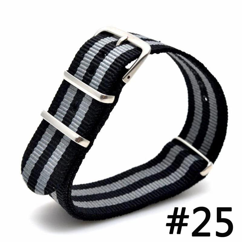 10Pcs/set Nato Military Nylon Fabric Strap 18/ 20/ 22mm Woven Watch Band Universal Wristband Silver Buckle Belt for DW Watch