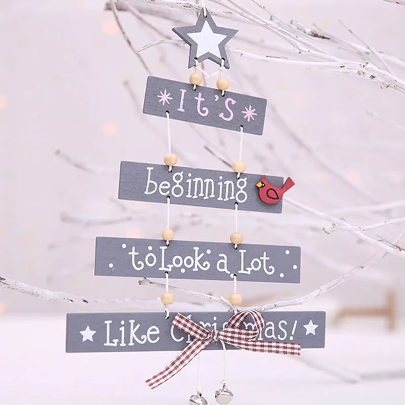 Веселые рождественские украшения для дерева Xmas письмо деревянный подвесной