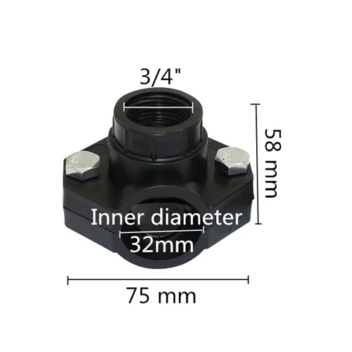 DN32-3I4 Inch DN32, DN25 Зажим для труб сельскохозяйственная Оросительная труба зажим для седла кронштейны зажим для седла садовый трубопровод для полива фитинг 1 шт - Цвет: DN32-3I4 Inch