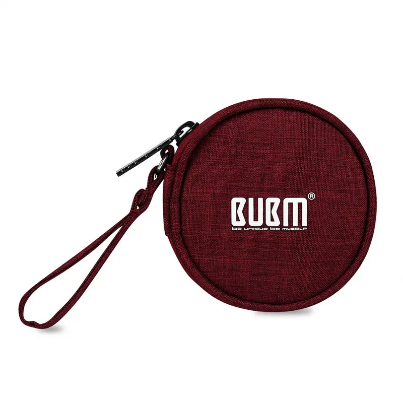 Round Red BUBM чехол для переноски наушников держатель сумка для хранения USB гаджет органайзер для наушников Мини-чехол для наушников, Airpods, кабель, usb-накопитель - Цвет: Round Red