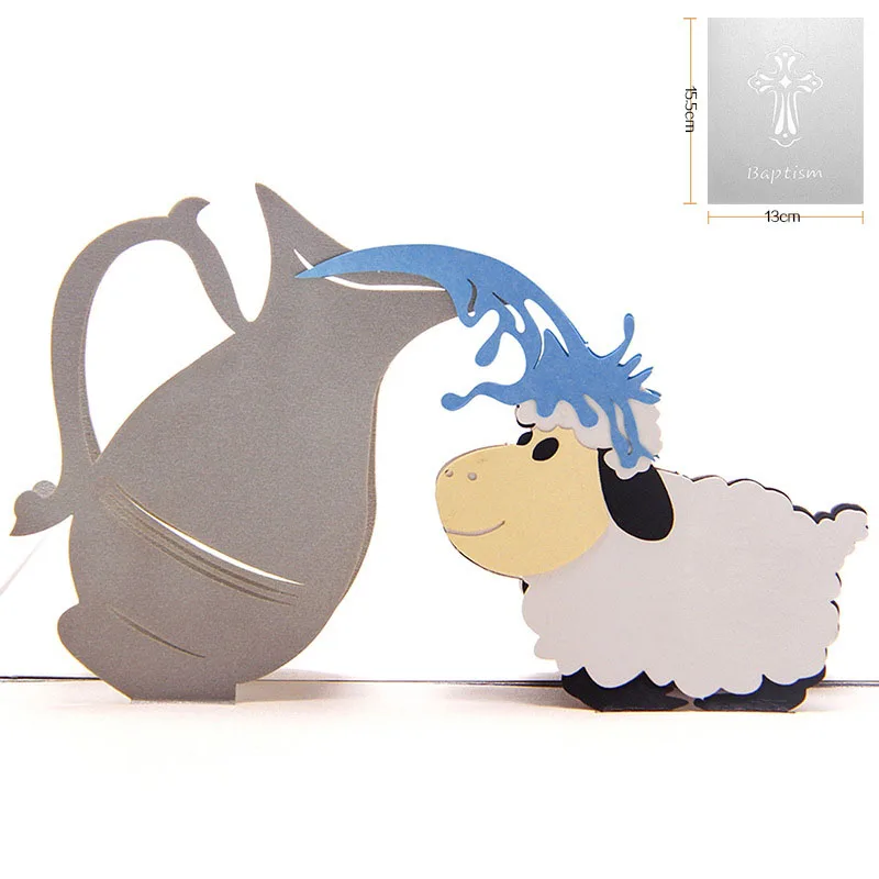 3D ручной работы резьба мультфильм овцы Дети День рождения Крещение крещение