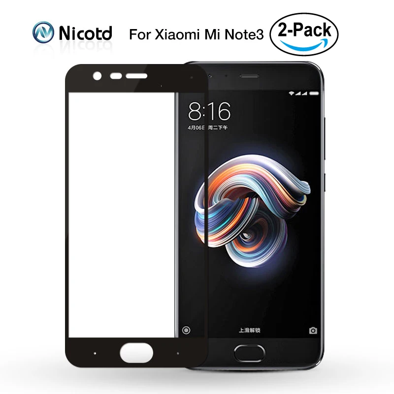 Защитное стекло для Xiaomi Mi Note 3 с черной/синей рамкой 2 шт.|Защитные стёкла и плёнки