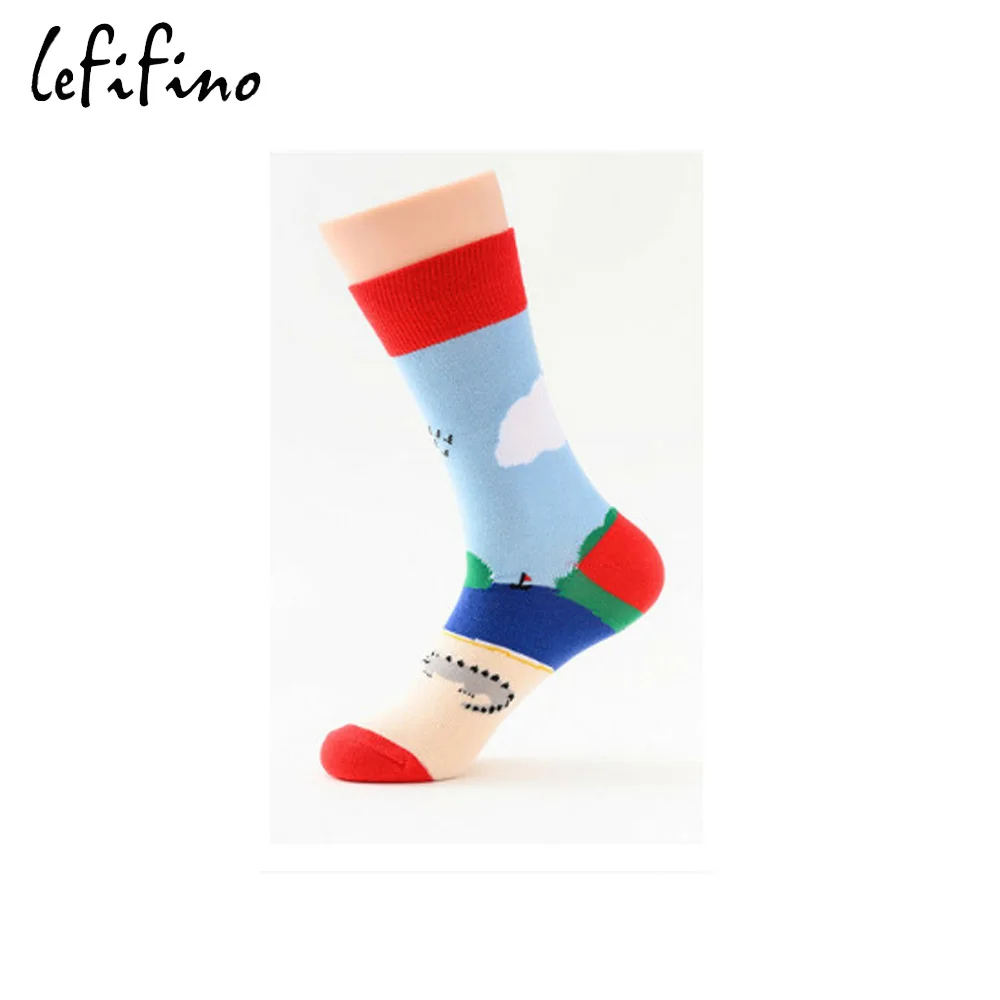landscape socks Sweden Happy женские носки, креативная Новинка, сумасшедшие Необычные носки, модные мужские носки унисекс с рисунком ангела, Забавные милые носки с совой, чулочно-носочные изделия - Цвет: landscape socks